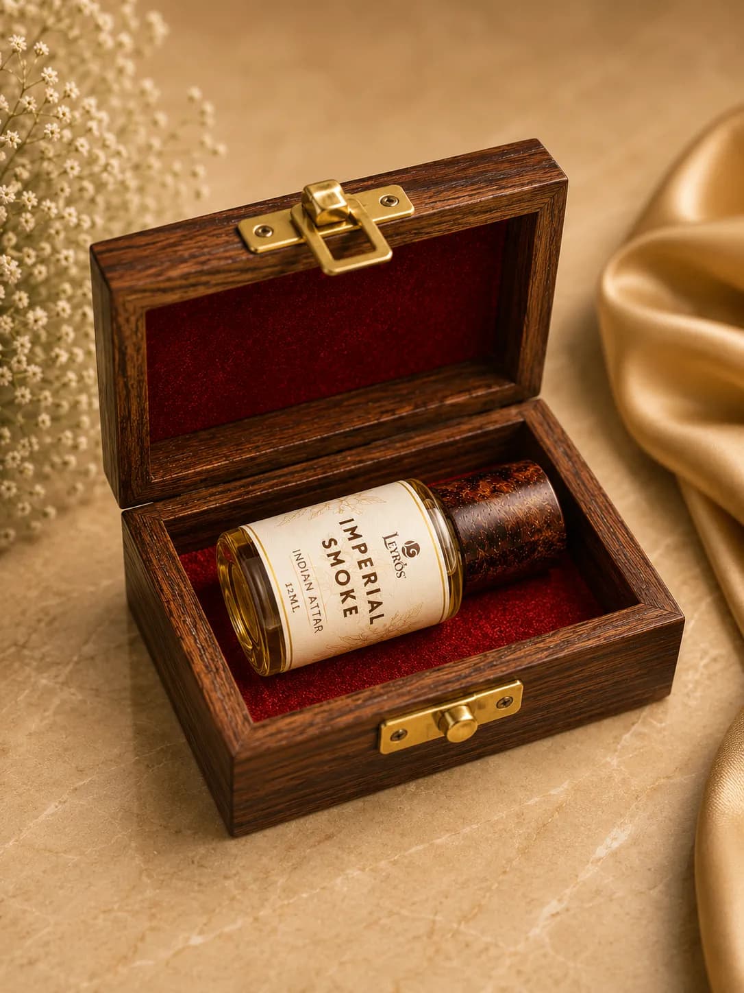 Premium attar bottle with gold cap
