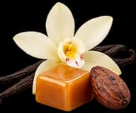 Vanilla, caramel and cacao representing a gourmand accord